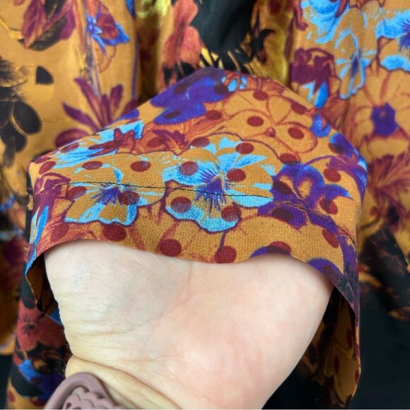 Anthropologie Maeve Floral Silk Panel Tunic Shift  Dress Lined Sz XS - Picture 7 of 16